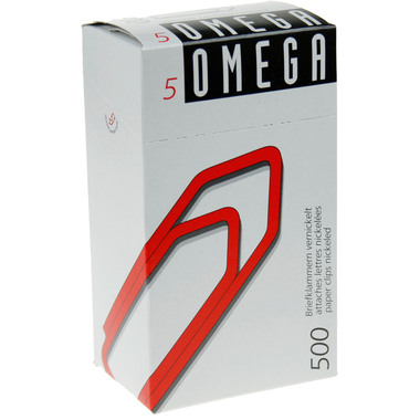 OMEGA Büroklammern Gr.5 5/500 vernickelt, 43mm 500 Stück