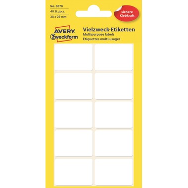 AVERY ZWECKFORM Etichette 38×29mm 3078Z bianco 40 pezzi