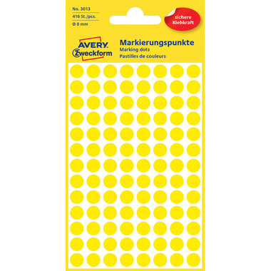 AVERY ZWECKFORM Marcatori giallo 3013 8mm 416 pz.