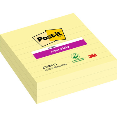 POST-IT Super Sticky XL Notes 675-3SSCY 101x101mm, 70 Blatt 3 Stück