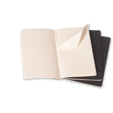 MOLESKINE Notizheft Cahier A5 495-6 liniert, schwarz 3 Stück