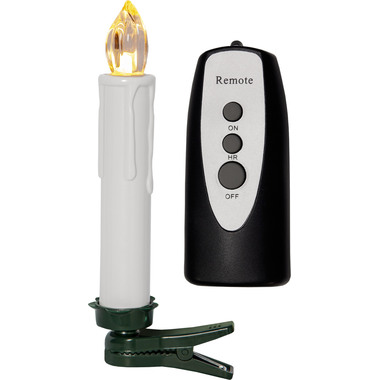 STAR TRADING Candele per alberi LED 13cm 12.003-50-1 bianco, Remote 10 pezzi