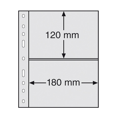 Kunststoffhüllen OPTIMA für Postkarten, 10er Pack, schwarz 2er Einteilung, 180 x 120 mm
