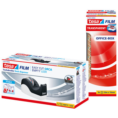 TESA Dispenser Orca 33mx19mm 53916-00000 nero/bianco incl. 8 roto.