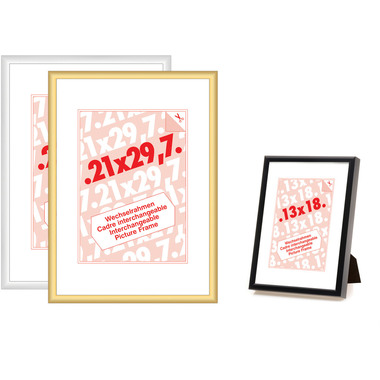 DEBEX Wechselrahmen 21x29,7cm 904101-210X2 Alu silber