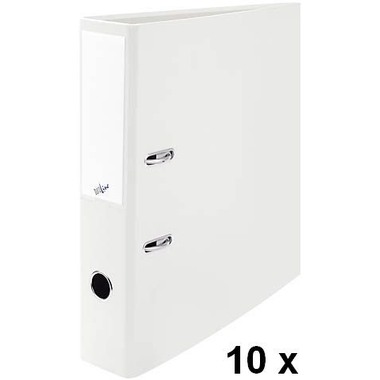 BÜROLINE Ordner 7cm 670086 weiss, 10 Stück A4