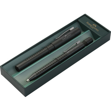 FABER-CASTELL Set Grip 2011 M 140983 schwarz,Füller/Kugelschreiber