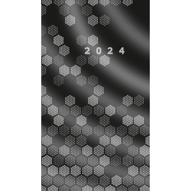 RIDOIDE Taschenagenda Internat. 2024 16921014.24 schwarz, 1W/2S, ML 87x153mm