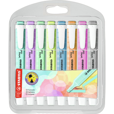 STABILO Swing Cool Leuchtmarker 275/8-08-2 Pastell, Etui 8 Stk.