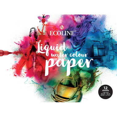 TALENS Papier Ecoline Mix 24x32cm 91582430 290g 12 Blatt, geleimt