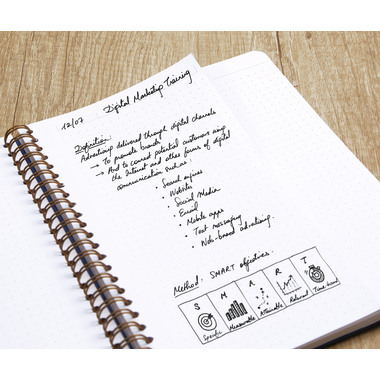 CLAIREFONTAINE AGE BAG MY.NOTES A4 783431C Spiralbuch dot schwarz 60 Bl