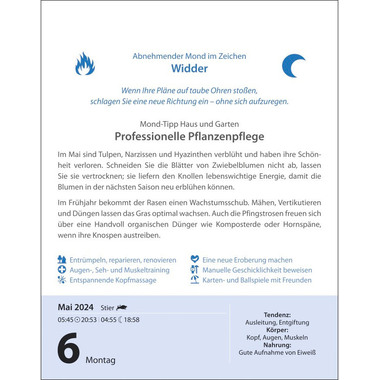 HARENBERG Abreisskalender Leben m. Mond 2899300 DE, 12,5 X 16cm 2024