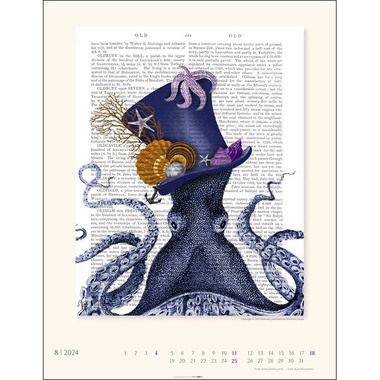 WEINGARTEN Kalender Vintage Book Art 2024 3312245 34x44cm, DE