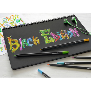 FABER-CASTELL Crayon de couleur Black 116412 Couleurs neon ass. 12 pcs.