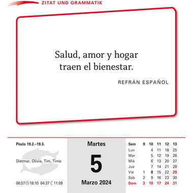 HARENBERG Abreisskalender Spanisch 2111100 DE, 12,5 X 16cm 2024