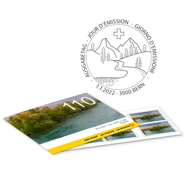 Briefmarken CHF 1.10 «Aare BE», Markenheftche mit 10 Marken Markenheftchen «Schweizer Flusslandschaften», selbstklebend, gestempelt