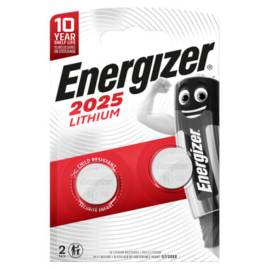 Energizer Spezialbatterie Lithium (CR2025), 2 Stk 2-Stück Energizer 2025 Lithium-Knopfzelle
