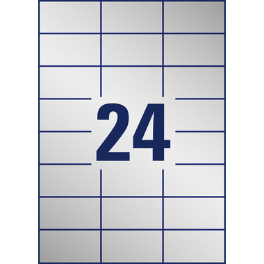 AVERY ZWECKFORM Etichette targa silber L613320 20 Blatt 70x37mm
