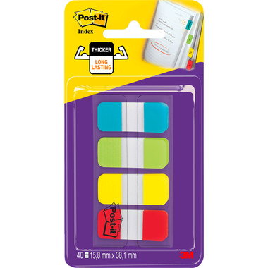 POST-IT Index Strong schmal 16x38mm 676-ALYR 4-farbig 4x10 Stück