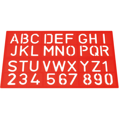 WESTCOTT Zeichenschablone 50cm E-10600 00 A-Z, 0-9 blau/rot/grün