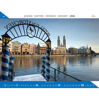 CALENDARIA Zürich 2024 43494627 D/F/I/E, 40x31cm