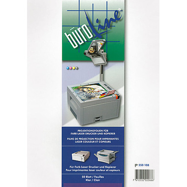 BÜROLINE Projektionsfolie OHP A4 550108 Farblaser Drucker 100 Blatt