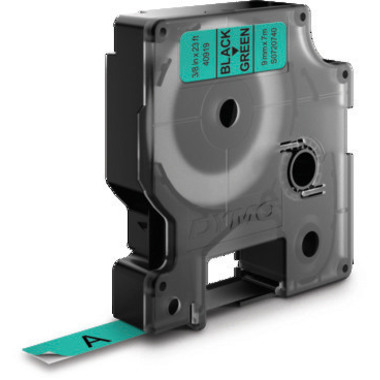 DYMO Ruban D1 noir/vert S0720740 9mm/7m