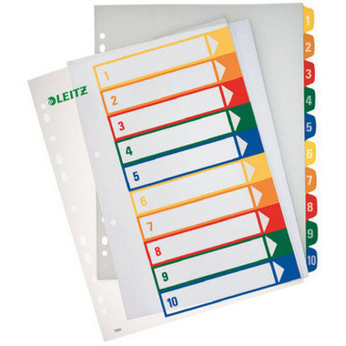 LEITZ Register PC-beschriftbar A4 12930000 1-10 mehrfarbig