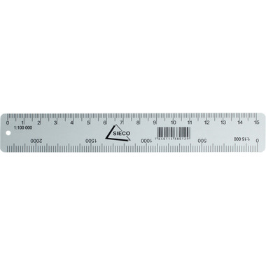 SIECO Kartenmassstab 15cm 116015 Alu