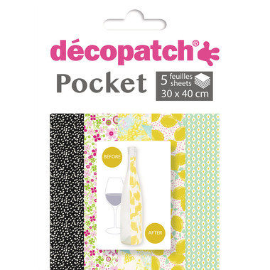 DECOPATCH Papier Pocket Nr. 17 DP017O 5 Blatt à 30x40cm