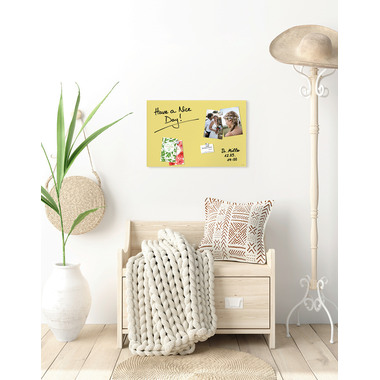 SIGEL Magnettafel Glas Artverum GL512 matt, pastellgelb 60x40cm