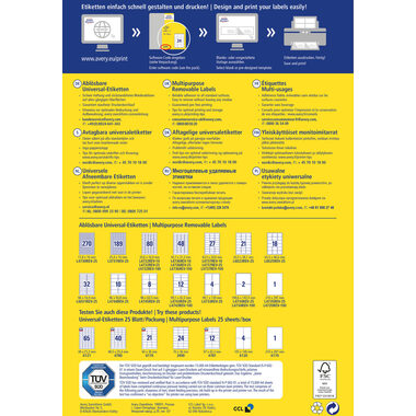 AVERY ZWECKFORM Universaletiketten 35,6x16,9mm L4732REV-100 weiss,non-perm. 8000S./100B.