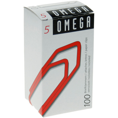 OMEGA Büroklammern Gr.5 5/100 vernickelt, 43mm 100 Stück