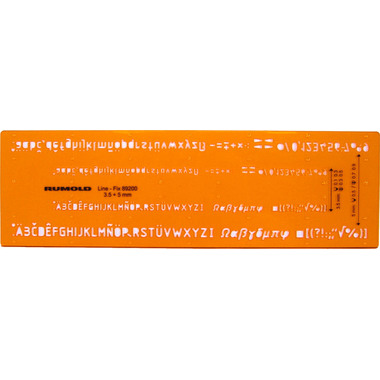 RUMOLD Fineliner-Schriftschablone 89200 Schrift 3,5 und 5 mm