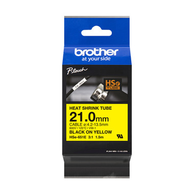 PTOUCH Heat-Shrink-Tube nero/giallo HSe-651E PT-E300/E550W 21mm