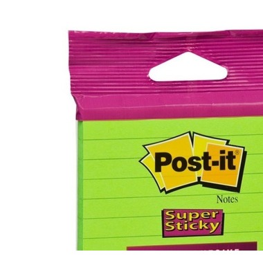 POST-IT Block Super Sticky 100x100mm XL-LL grün, 70 Bl., liniert, hängbar