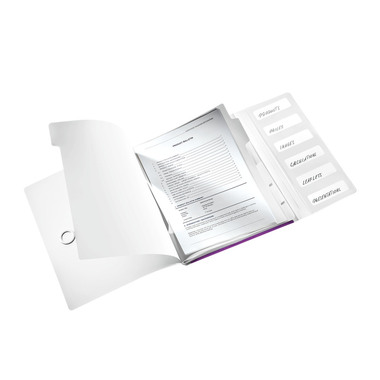 LEITZ Dossier de coll. WOW PP A4 4633-00-01 blanc 6 comp.