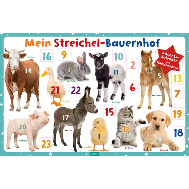 ARS EDITION Adventskalender 62x40.2cm 12552 Streichel-Bauernhof