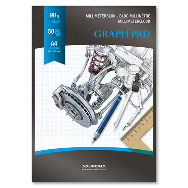 AURORA Millimeterpapier A4 MID51 90g weiss 50 Blatt