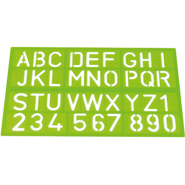 WESTCOTT Zeichenschablone 50cm E-10600 00 A-Z, 0-9 blau/rot/grün