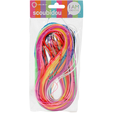 I AM CREATIVE Scoubidou Buntmix 2130.02 80cm, 50 Stück