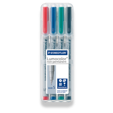 STAEDTLER Lumocolor non-perm. S 311 WP4 4 Farben ass.