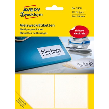 AVERY ZWECKFORM Etichette universali 80x54mm 3330 bianco 112pz./28fl.