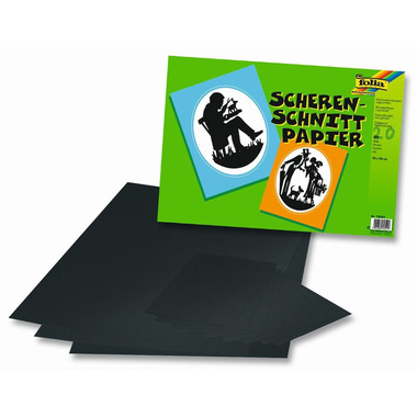 FOLIA Scherenschnittpapier 35x50cm 07.70301 80g, schwarz