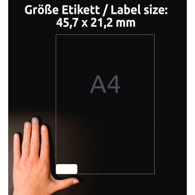 AVERY ZWECKFORM Etichette foglia 45,7x21,2mm L4778REV2 bianco,non perm. fl. 960/20
