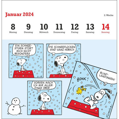 HEYE Postkartenkalender Peanuts 22963 DE, 16.5x17.7cm 2024