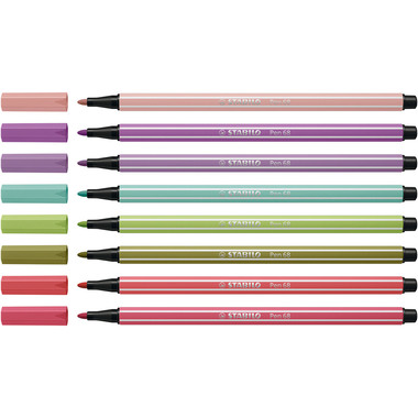 STABILO Fasermaler Pen 68 1.0mm 68/8-02 ass. 8 Stück