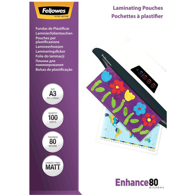 FELLOWES Laminiertasche A3 5452003 matt, 80my 100 Stk
