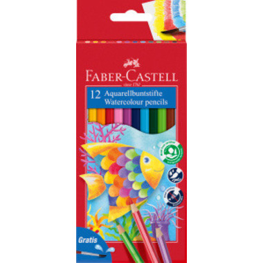 FABER-CASTELL Farbstift Kinder Aquarell 114413 12er Etui