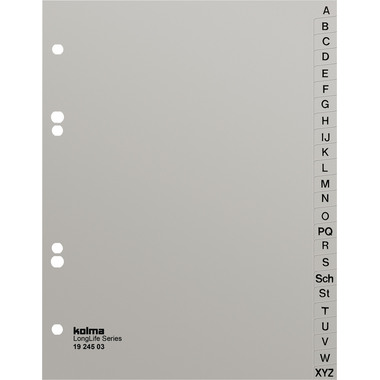 KOLMA Register LongLife A5 19.245.03 grau A-Z, 24-teilig